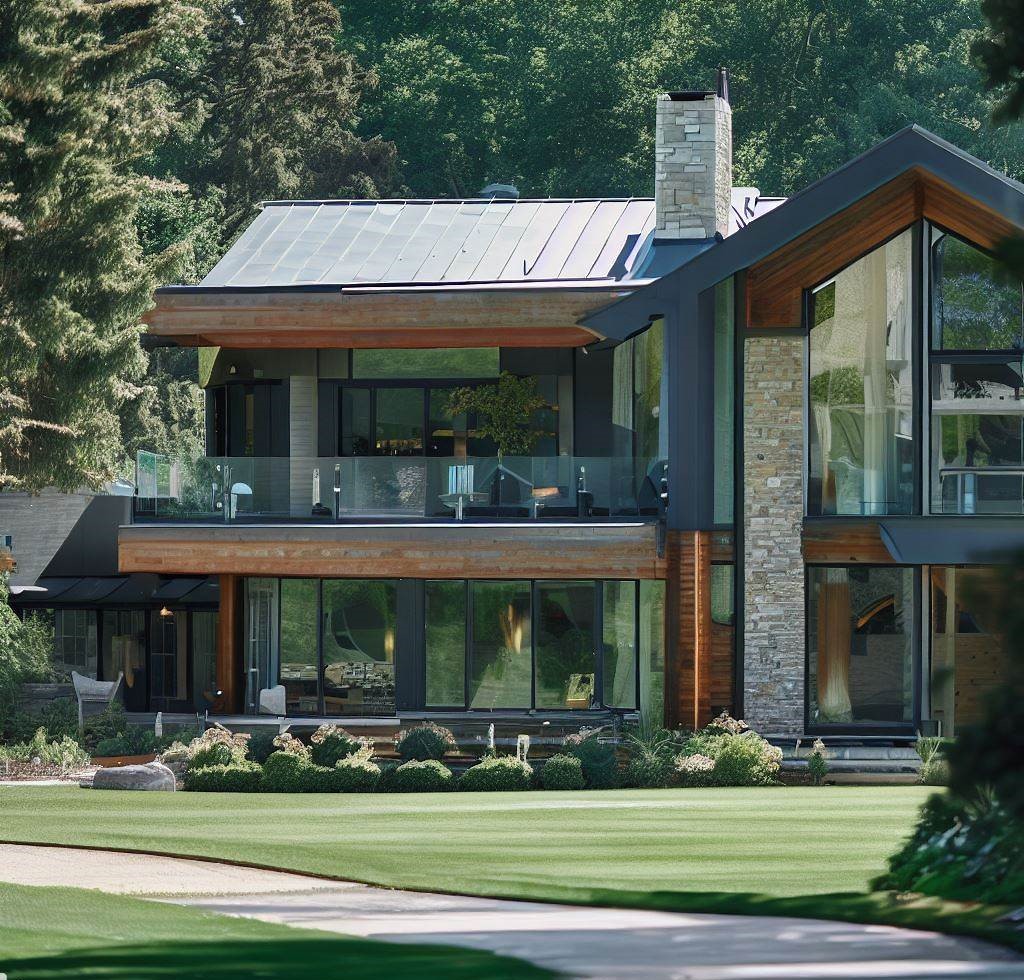 Una casa de campo contemporánea con un diseño elegante