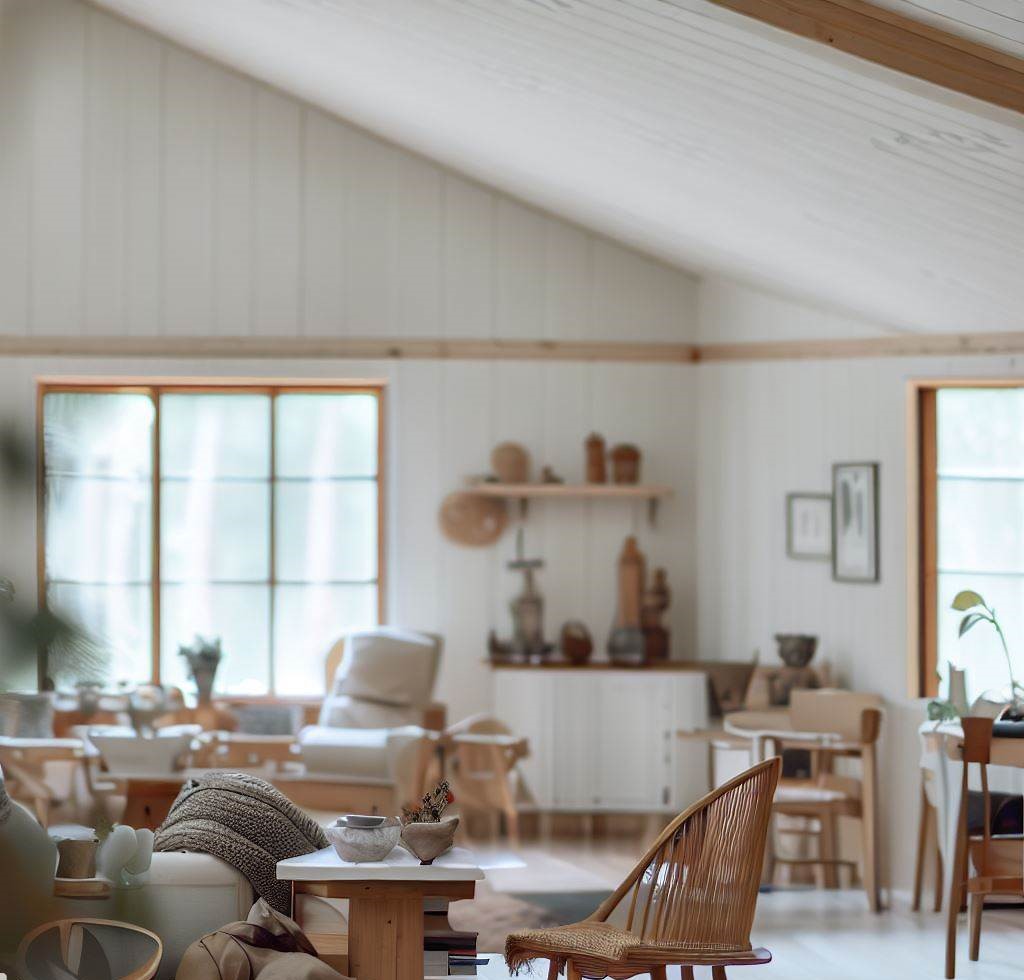 Una casa de campo de inspiración escandinava con un diseño simple y funcional
